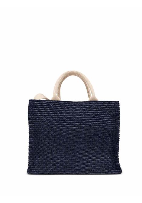 small rafia tote bag woman navy MARNI | SHMP0077U0 P386000B90
